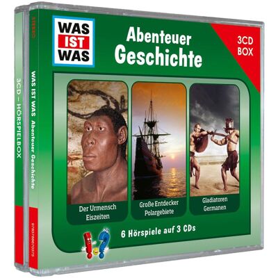 Coffret audio de 3 CD WAS IST WAS. Aventure Histoire, Livres audio de Tessloff Verlag Ragnar Tessloff GmbH & Co.KG - Publicité Coffret audio de 3 CD WAS IST WAS. Aventure Histoire, Livres audio de Tessloff Verlag Ragnar Tessloff GmbH & Co.KG - Publicité