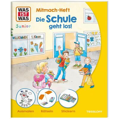 Tessloff WAS IST WAS Junior Mitmach-Heft Die Schule geht los! - Publicité Tessloff WAS IST WAS Junior Mitmach-Heft Die Schule geht los! - Publicité