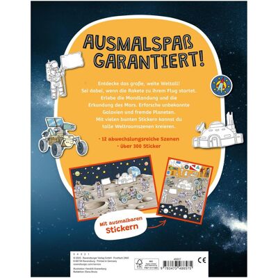 Ravensburger, Autocollants, Mein Ausmalstickerbuch: Weltraum (300 Autocollants) - Publicité Ravensburger, Autocollants, Mein Ausmalstickerbuch: Weltraum (300 Autocollants) - Publicité