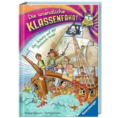 Ravensburger Die unendliche Klassenfahrt - Der Schatz auf der Dreizack-Insel, Livre pour enfants de Michael Petrovitz - Publicité Ravensburger Die unendliche Klassenfahrt - Der Schatz auf der Dreizack-Insel, Livre pour enfants de Michael Petrovitz - Publicité