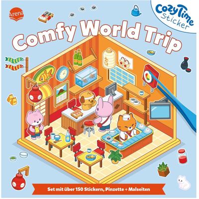 Arena, Autocollants, Cozy Time Sticker. Comfy World Trip - Publicité Arena, Autocollants, Cozy Time Sticker. Comfy World Trip - Publicité