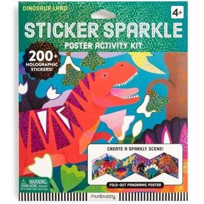 Galison, Autocollants, Dinosaur Land Sticker Sparkle Poster Activity Kit (200 Autocollants) - Publicité Galison, Autocollants, Dinosaur Land Sticker Sparkle Poster Activity Kit (200 Autocollants) - Publicité