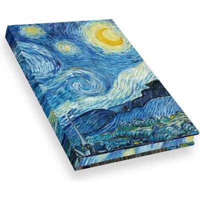 Prestel, Cahier + bloc-notes, Carnet de notes en lin véritable Van Gogh La nuit étoilée (Blanc, Couverture rigide) - Publicité Prestel, Cahier + bloc-notes, Carnet de notes en lin véritable Van Gogh La nuit étoilée (Blanc, Couverture rigide) - Publicité