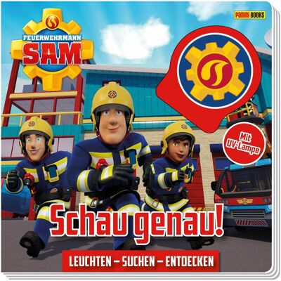 Feuerwehrmann Sam: Schau genau! - Leuchten - Suchen - Entde, Livre pour enfants de Panini - Publicité Feuerwehrmann Sam: Schau genau! - Leuchten - Suchen - Entde, Livre pour enfants de Panini - Publicité