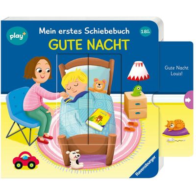 Ravensburger, Livres pour bébé, play+ Mon premier livre à pousser : Bonne nuit (Allemand) - Publicité Ravensburger, Livres pour bébé, play+ Mon premier livre à pousser : Bonne nuit (Allemand) - Publicité