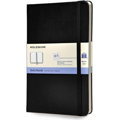 Moleskine, Cahier + bloc-notes, Sketchbook (13 x 21 cm, Blanc, Couverture rigide) - Publicité Moleskine, Cahier + bloc-notes, Sketchbook (13 x 21 cm, Blanc, Couverture rigide) - Publicité