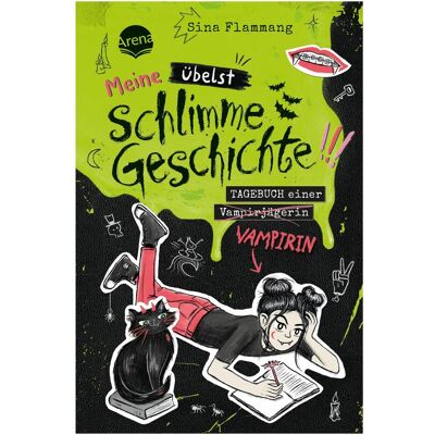 Arena Meine übelst schlimme Geschichte!!! – Tagebuch einer Vampir, Livre pour enfants de Kathrin Rödl, Sina Flammang - Publicité Arena Meine übelst schlimme Geschichte!!! – Tagebuch einer Vampir, Livre pour enfants de Kathrin Rödl, Sina Flammang - Publicité