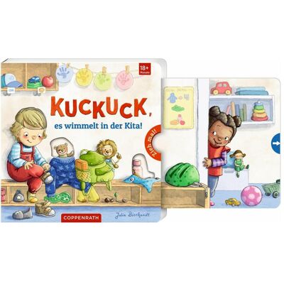 Coppenrath, Livres pour bébé, Zieh mal! Kuckuck, es wimmelt in der Kita! (Allemand) - Publicité Coppenrath, Livres pour bébé, Zieh mal! Kuckuck, es wimmelt in der Kita! (Allemand) - Publicité