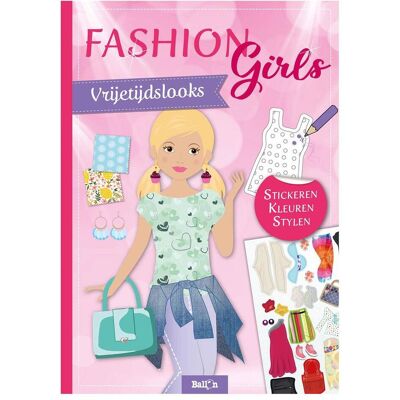 Standaard, Autocollants, Fashion Girls Sticker- und Zeichenbuch - Lässige Looks - Publicité Standaard, Autocollants, Fashion Girls Sticker- und Zeichenbuch - Lässige Looks - Publicité