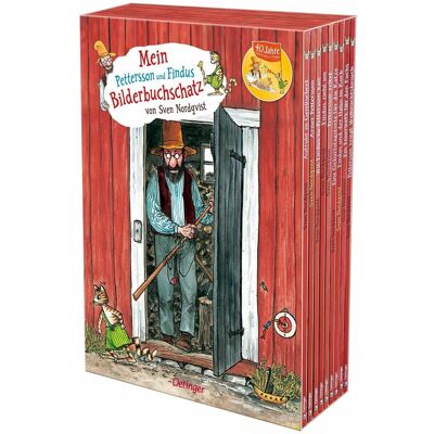 Oetinger Pettersson und Findus. Mein Pettersson und Findus Bilderbuchschatz, Livre pour enfants de Sven Nordqvist, Angelica Carriage - Publicité Oetinger Pettersson und Findus. Mein Pettersson und Findus Bilderbuchschatz, Livre pour enfants de Sven Nordqvist, Angelica Carriage - Publicité