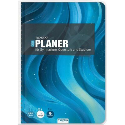 Trötsch, Agenda, GymnasialplanerBlue2026/2027 (A5, 1 semaine / 2 pages) - Publicité Trötsch, Agenda, GymnasialplanerBlue2026/2027 (A5, 1 semaine / 2 pages) - Publicité
