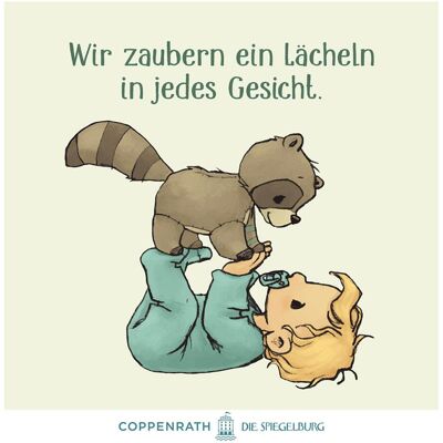 Coppenrath Liebling: Kleiner Waschbär, erzähl mir von dir, Livre pour enfants de Joëlle Tourlonias - Publicité Coppenrath Liebling: Kleiner Waschbär, erzähl mir von dir, Livre pour enfants de Joëlle Tourlonias - Publicité