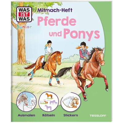 Tessloff WAS IST WAS Junior Mitmach-Heft Pferde & Ponys, Livre pour enfants de Silke Voigt Silke Voigt, Eva Dix, Sabine Schuck, Ida Schuhmann - Publicité Tessloff WAS IST WAS Junior Mitmach-Heft Pferde & Ponys, Livre pour enfants de Silke Voigt Silke Voigt, Eva Dix, Sabine Schuck, Ida Schuhmann - Publicité