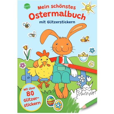 Arena Mon plus beau livre de coloriage de Pâques avec des autocollants pailletés (avec plus de 80 - Publicité Arena Mon plus beau livre de coloriage de Pâques avec des autocollants pailletés (avec plus de 80 - Publicité