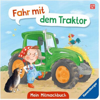 Ravensburger, Livres pour bébé, Fahr mit dem Traktor! Mein Bauernhof-Mitmachbuch (Allemand) - Publicité Ravensburger, Livres pour bébé, Fahr mit dem Traktor! Mein Bauernhof-Mitmachbuch (Allemand) - Publicité