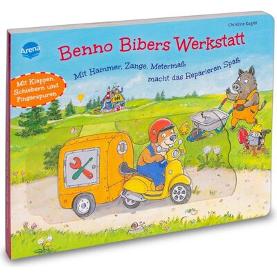 Arena, Livres pour bébé, Benno Bibers Werkstatt. Mit Hammer, Zange, Metermass macht das Reparieren Spass (Allemand) - Publicité Arena, Livres pour bébé, Benno Bibers Werkstatt. Mit Hammer, Zange, Metermass macht das Reparieren Spass (Allemand) - Publicité