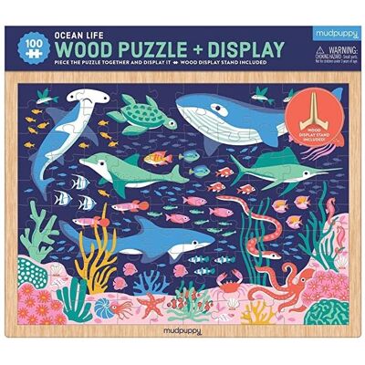 Mudpuppy 100 pièces de puzzle en bois + Displ/Ocean Life (100 pièces) - Publicité Mudpuppy 100 pièces de puzzle en bois + Displ/Ocean Life (100 pièces) - Publicité