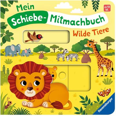Ravensburger, Livres pour bébé, Mon livre à faire glisser : Animaux sauvages - Livre de jeu avec des éléments à faire glisser (Allemand) - Publicité Ravensburger, Livres pour bébé, Mon livre à faire glisser : Animaux sauvages - Livre de jeu avec des éléments à faire glisser (Allemand) - Publicité