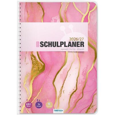 Trötsch, Agenda, SchulplanerPink2026/2027 (A5, 1 semaine / 2 pages) - Publicité Trötsch, Agenda, SchulplanerPink2026/2027 (A5, 1 semaine / 2 pages) - Publicité