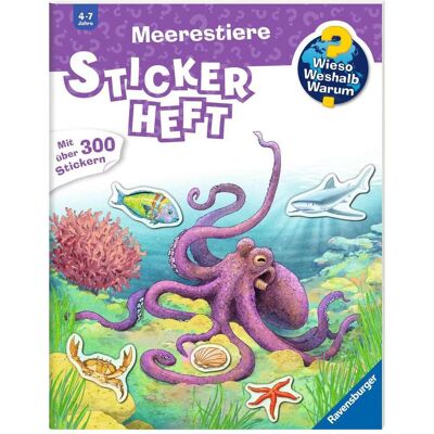 Ravensburger, Autocollants, Wieso? Weshalb? Warum? Stickerheft - Meerestiere (300 Autocollants) - Publicité Ravensburger, Autocollants, Wieso? Weshalb? Warum? Stickerheft - Meerestiere (300 Autocollants) - Publicité