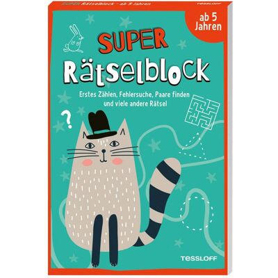 Tessloff Super Rätselblock ab 5 Jahren.Erstes Zählen, Fehlersuche, Paare finden und viele andere Rätsel, Livre pour enfants de Stefan Heine - Publicité Tessloff Super Rätselblock ab 5 Jahren.Erstes Zählen, Fehlersuche, Paare finden und viele andere Rätsel, Livre pour enfants de Stefan Heine - Publicité