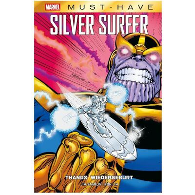Panini Marvel Must-Have: Silver Surfer - Thanos' Wied..., Fiction de Stefan Pannor, Alexander Rösch, Marc-Oliver Frisch, Mike Zeck, Scott Edelman, Ron Lim, Jim Starlin - Publicité Panini Marvel Must-Have: Silver Surfer - Thanos' Wied..., Fiction de Stefan Pannor, Alexander Rösch, Marc-Oliver Frisch, Mike Zeck, Scott Edelman, Ron Lim, Jim Starlin - Publicité
