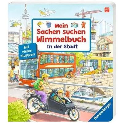 Ravensburger, Livres pour bébé, Mon livre d'objets cachés : En ville (Allemand) - Publicité Ravensburger, Livres pour bébé, Mon livre d'objets cachés : En ville (Allemand) - Publicité