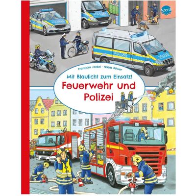 Arena, Livres pour bébé, Mit Blaulicht zum Einsatz! Feuerwehr und Polizei (Allemand) - Publicité Arena, Livres pour bébé, Mit Blaulicht zum Einsatz! Feuerwehr und Polizei (Allemand) - Publicité
