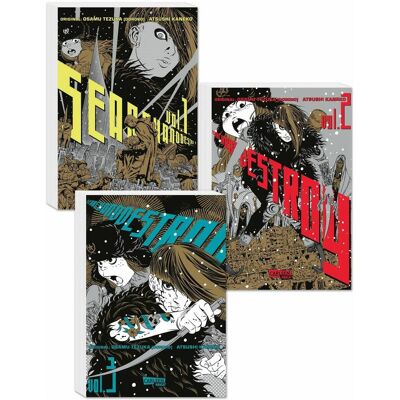 Carlsen Search And Destroy Komplettpack 1-3, Fiction de Gandalf Bartholomew, Osamu Tezuka Osamu Tezuka, Atsushi Kaneko - Publicité Carlsen Search And Destroy Komplettpack 1-3, Fiction de Gandalf Bartholomew, Osamu Tezuka Osamu Tezuka, Atsushi Kaneko - Publicité