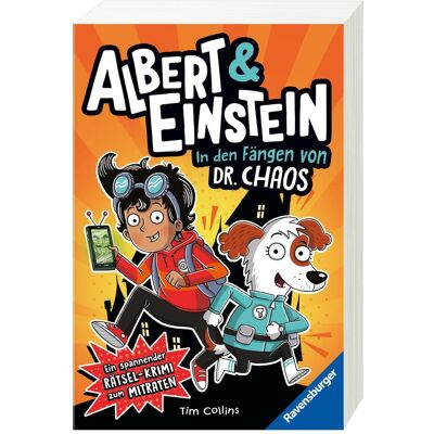 Ravensburger Albert & Einstein. Spannender Rätselkrimi zum Mitraten, Band 1: In den Fängen von Dr. Chaos, Manuels scolaires de Tim Collins, Sarah Heidelberger, Louise Forshaw - Publicité Ravensburger Albert & Einstein. Spannender Rätselkrimi zum Mitraten, Band 1: In den Fängen von Dr. Chaos, Manuels scolaires de Tim Collins, Sarah Heidelberger, Louise Forshaw - Publicité