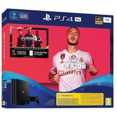 Sony Playstation 4 Pro Console 1TB (FIFA 20 Code Expired), Console de jeu, Noir - Publicité Sony Playstation 4 Pro Console 1TB (FIFA 20 Code Expired), Console de jeu, Noir - Publicité