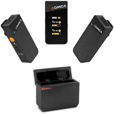 Ensemble de microphones sans fil Comica VIMO C3 - 2 émetteurs & étui - Publicité Ensemble de microphones sans fil Comica VIMO C3 - 2 émetteurs & étui - Publicité
