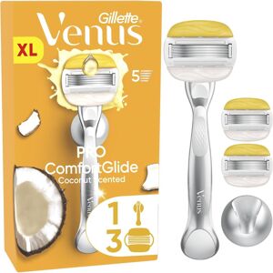 Gillette Venus, Rasoir de sûreté + rasoir droit, Rakhyvel Comfortglide Noix de coco - Publicité Gillette Venus, Rasoir de sûreté + rasoir droit, Rakhyvel Comfortglide Noix de coco - Publicité