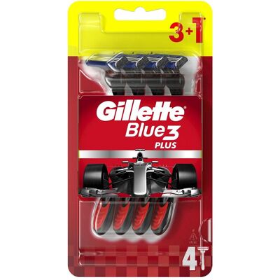 Gillette Rasoir, Blue3 Plus Disposable Razors 3+1 Pieces By - Publicité Gillette Rasoir, Blue3 Plus Disposable Razors 3+1 Pieces By - Publicité