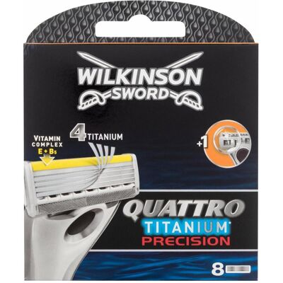 Lames de Rasoir Wilkinson Sword Quattro Titanium Precision - 8 Pièces - Publicité Lames de Rasoir Wilkinson Sword Quattro Titanium Precision - 8 Pièces - Publicité