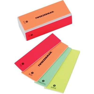 Tweezerman Neon Hot 4-en-1 Bloc à Lime, Polisseur, Lissant & Brillance - Publicité Tweezerman Neon Hot 4-en-1 Bloc à Lime, Polisseur, Lissant & Brillance - Publicité