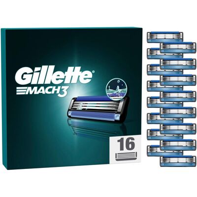Gillette Lame de rasoir, Rasoir Mach3 16ml pour hommes (16x) - Publicité Gillette Lame de rasoir, Rasoir Mach3 16ml pour hommes (16x) - Publicité