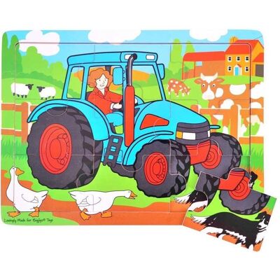 Bigjigs Jouets en bois 9 pièces plateau puzzle tracteur - Puzzle - Publicité Bigjigs Jouets en bois 9 pièces plateau puzzle tracteur - Puzzle - Publicité
