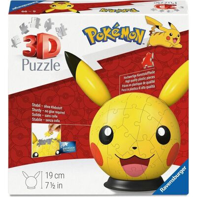 Ravensburger Puzzle-Ball Pokémon Pikachu mit ansteckbaren Ohren (72 pièces) - Publicité Ravensburger Puzzle-Ball Pokémon Pikachu mit ansteckbaren Ohren (72 pièces) - Publicité