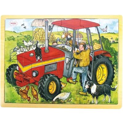 Puzzle tractor Bigjigs Toys avec plateau - 24 pièces - Publicité Puzzle tractor Bigjigs Toys avec plateau - 24 pièces - Publicité