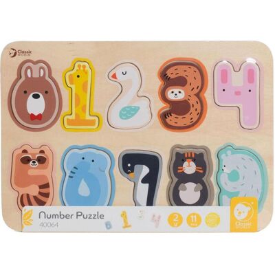 Puzzle de Chiffres en Bois Classic World - 10 Pièces Multicolores - Publicité Puzzle de Chiffres en Bois Classic World - 10 Pièces Multicolores - Publicité