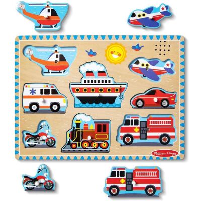 Melissa & Doug MELISSA Vehicles Sound Puzzle (8 pièces) - Publicité Melissa & Doug MELISSA Vehicles Sound Puzzle (8 pièces) - Publicité