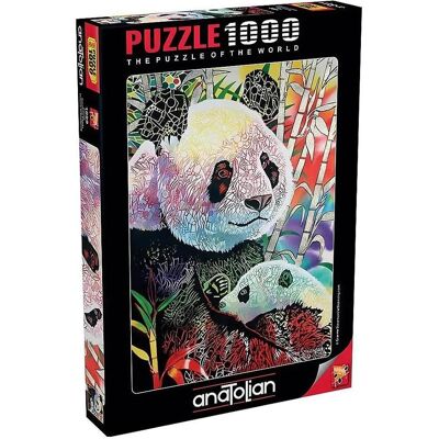 Puzzle Panda Arc-en-Ciel Anatolian - 1000 Pièces pour Famille - Publicité Puzzle Panda Arc-en-Ciel Anatolian - 1000 Pièces pour Famille - Publicité
