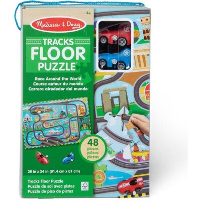 Melissa & Doug MPZ CPZ RaceTrackFlrPzl Plyst GML (48 pièces) - Publicité Melissa & Doug MPZ CPZ RaceTrackFlrPzl Plyst GML (48 pièces) - Publicité