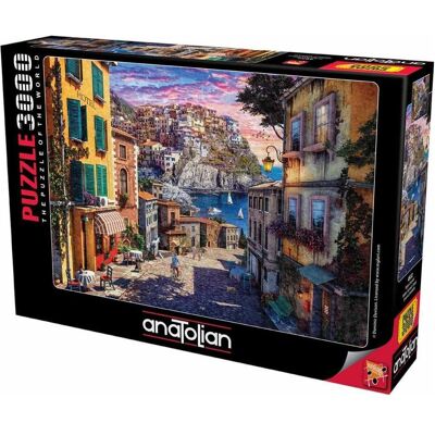 Côte au coucher de soleil italien de Perre Anatolian - Produit de voyage - Publicité Côte au coucher de soleil italien de Perre Anatolian - Produit de voyage - Publicité