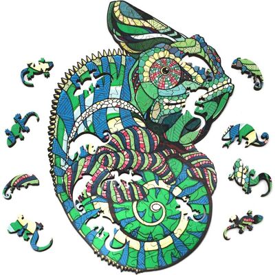 Eco Wood Art Puzzle en bois M - Caméléon (Dans une boîte en bois) (111 pièces) - Publicité Eco Wood Art Puzzle en bois M - Caméléon (Dans une boîte en bois) (111 pièces) - Publicité