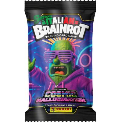 Panini - Italian Brainrot - Beta Series: Cosmic Hallucination - Booster Pack (PAN3342) (Italien, Pack de boosters) - Publicité Panini - Italian Brainrot - Beta Series: Cosmic Hallucination - Booster Pack (PAN3342) (Italien, Pack de boosters) - Publicité