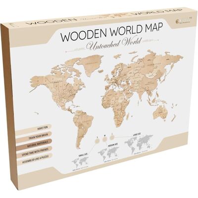 Eco-Wood-Art Puzzle en Bois Carte du Monde - 144 cm Beige - Publicité Eco-Wood-Art Puzzle en Bois Carte du Monde - 144 cm Beige - Publicité