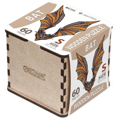 Eco Wood Art Puzzle en bois S - Chauve souris (Dans une boîte en bois de 60 pièces) (60 pièces) - Publicité Eco Wood Art Puzzle en bois S - Chauve souris (Dans une boîte en bois de 60 pièces) (60 pièces) - Publicité