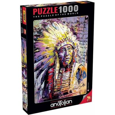 Anatolian 1104 puzzle de 1000 pcs. Le chef des Indiens (1000 pièces) - Publicité Anatolian 1104 puzzle de 1000 pcs. Le chef des Indiens (1000 pièces) - Publicité